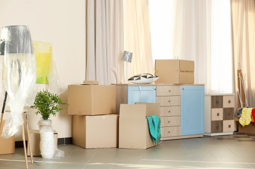 Packing boxes and materials for a move in Kentish Town