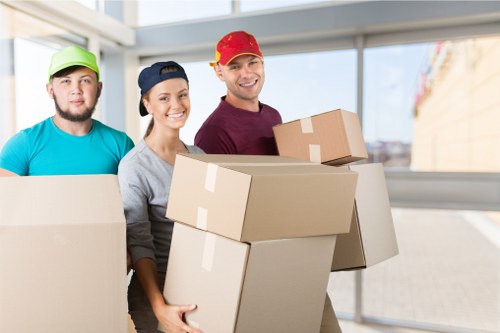 Office removals planning in Kentish Town with boxes and desks