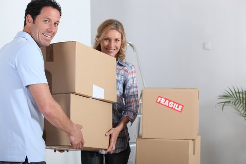 Urban moving process with packed items and transport in Kentish Town